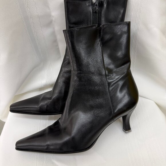 Enzo Angiolini Black Leather Boots size 10 - Picture 1 of 13
